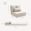 HOMCOM Fauteuil convertible 1 place fauteuil paresseux lit chauffeuse 1 place - coussin inclus, dossier réglable - salon, charge 120 kg, tissu lin beige image 8