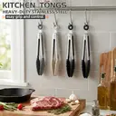 Ensemble d'ustensiles de cuisine en silicone, Outils de cuisson non toxiques avec manches solides, Lot de 4, Pinces de 7 pouces image 2