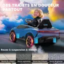 AIYAPLAY Voiture électrique enfant Lamborghini, 12V avec télécommande 2,4G et 2 moteurs, vitesse max. 4 km/h, véhicule électrique avec phares LED, MP3 et klaxon, bleu image 2