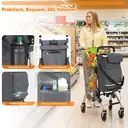 Chariot De Course 60L Avec Système à 3 Roues Pour Monter Les Escaliers, Chariot Pour Le Camping Et Les Courses Avec Poignée Réglable En Hauteur, Chariot 3-En-1 En Aluminium, Incluant Un Compartiment Réfrigéré Et Un Porte-Gobelet image 4
