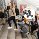 Chariot De Course 60L Avec Système à 3 Roues Pour Monter Les Escaliers, Chariot Pour Le Camping Et Les Courses Avec Poignée Réglable En Hauteur, Chariot 3-En-1 En Aluminium, Incluant Un Compartiment Réfrigéré Et Un Porte-Gobelet image 5