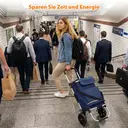 Chariot De Courses Pliable Avec Compartiment Isotherme, Chariot 3-En-1 (Chariot De Manutention Et Sac à Bandoulière), Chariot De Courses, Chariot De Courses 60 L Et Sangle De Fixation, Chariot De Courses à Roulettes, Chariot Pliable, Courses, Chariot Portable image 9