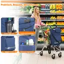 Chariot De Courses Pliable Avec Compartiment Isotherme, Chariot 3-En-1 (Chariot De Manutention Et Sac à Bandoulière), Chariot De Courses, Chariot De Courses 60 L Et Sangle De Fixation, Chariot De Courses à Roulettes, Chariot Pliable, Courses, Chariot Portable image 4