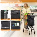 Chariot De Course 60L Avec Système à 3 Roues Pour Monter Les Escaliers, Chariot Pour Le Camping Et Les Courses Avec Poignée Réglable En Hauteur, Chariot 3-En-1 En Aluminium, Incluant Un Compartiment Réfrigéré Et Un Porte-Gobelet image 4