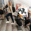 Chariot De Course 60L Avec Système à 3 Roues Pour Monter Les Escaliers, Chariot Pour Le Camping Et Les Courses Avec Poignée Réglable En Hauteur, Chariot 3-En-1 En Aluminium, Incluant Un Compartiment Réfrigéré Et Un Porte-Gobelet image 5