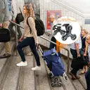 Chariot De Course 60L Avec Système à 3 Roues Pour Monter Les Escaliers, Chariot Pour Le Camping Et Les Courses Avec Poignée Réglable En Hauteur, Chariot 3-En-1 En Aluminium, Incluant Un Compartiment Réfrigéré Et Un Porte-Gobelet image 5