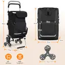 Chariot De Course 60L Avec Système à 3 Roues Pour Monter Les Escaliers, Chariot Pour Le Camping Et Les Courses Avec Poignée Réglable En Hauteur, Chariot 3-En-1 En Aluminium, Incluant Un Compartiment Réfrigéré Et Un Porte-Gobelet image 6