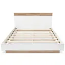 Doppelbett Holzbett Schwebebett mit Kopfteil aus Bettgestell &Lattenrost-205x184x90.5 cm(T/B/H) Set in Eiche Sonoma/Weiß(Ohne Matratze) -1 image 3