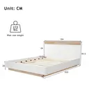 Doppelbett Holzbett Schwebebett mit Kopfteil aus Bettgestell &Lattenrost-205x184x90.5 cm(T/B/H) Set in Eiche Sonoma/Weiß(Ohne Matratze) -1 image 5