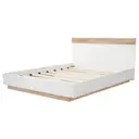Doppelbett Holzbett Schwebebett mit Kopfteil aus Bettgestell &Lattenrost-205x184x90.5 cm(T/B/H) Set in Eiche Sonoma/Weiß(Ohne Matratze) -1 image 4