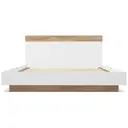Doppelbett Holzbett Schwebebett mit Kopfteil aus Bettgestell &Lattenrost-205x184x90.5 cm(T/B/H) Set in Eiche Sonoma/Weiß(Ohne Matratze) -1 image 2
