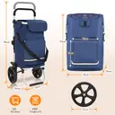 Chariot De Courses Pliable Avec Compartiment Isotherme, Chariot 3-En-1 (Chariot De Manutention Et Sac à Bandoulière), Chariot De Courses, Chariot De Courses 60 L Et Sangle De Fixation, Chariot De Courses à Roulettes, Chariot Pliable, Courses, Chariot Portable image 6