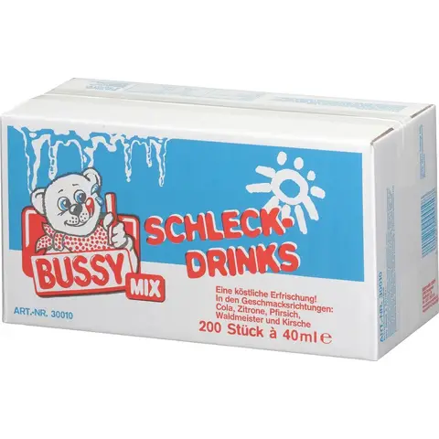 Bussy Mix Wassereis zum Einfrieren Mini (5 Sorten) 200 Stück á 40 ml