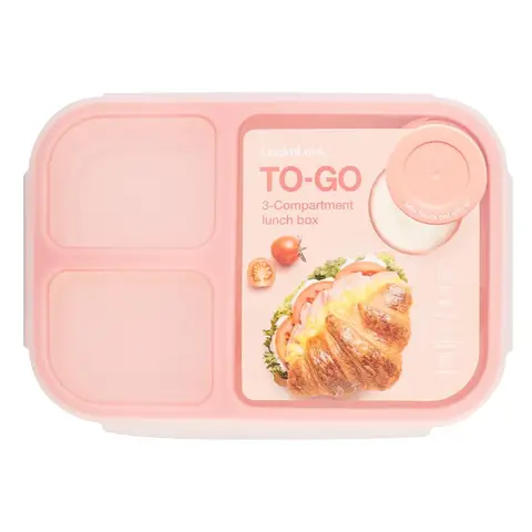 LocknLock 3-Fach-Lunchbox mit Saucenbehälter, 1500 ml, pink