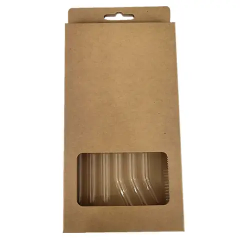 Huacan Lot de 7 pailles transparentes en verre borosilicate, résistants à la chaleur