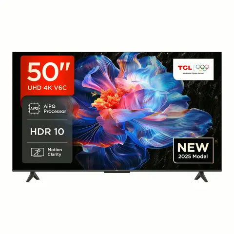 TCL 50V6C - Smart TV 4K Ultra HD 50 pouces - HDR10+ et Dolby Vision - Dalle HVA