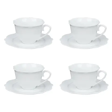 Round shape dinner set
Elegant White Ceramic Plates and Bowls, Modern Dining Collection for Everyday Use and Special Occasions
set of 4 cup and saucer
cup*4pcs and saucer*4pcs